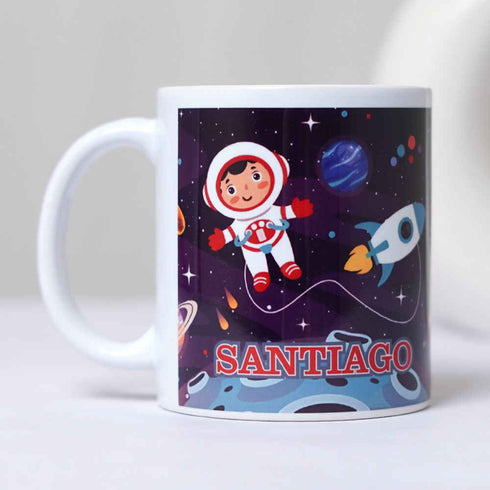 Personalized Space Printed Kids Pillow & Mug Combo
