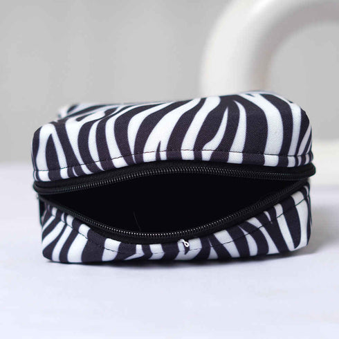 Black & white Animal Printed Box Pouch
