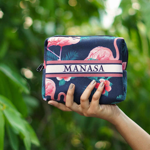 Personalised Flamingo Box Pouch - Uncommongifts.in