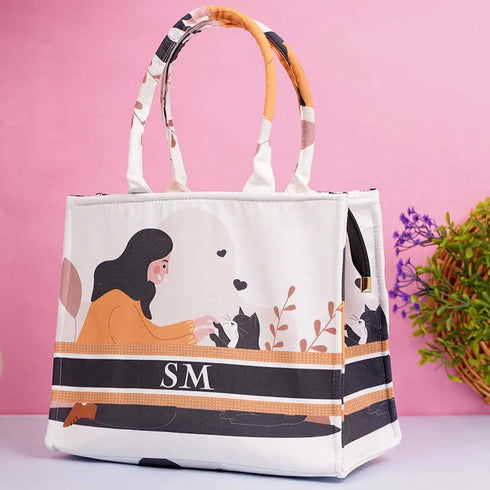 Personalised Girl Printed Box Tote Bag