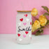 Personalized Heart Printed Glass Tumbler
