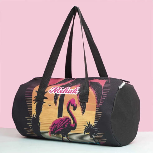 Personalized Flamingo Printed Swimming Duffle Bag for Kids