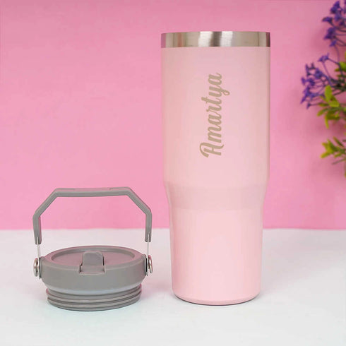 Personalized Handle Tumbler For Travel