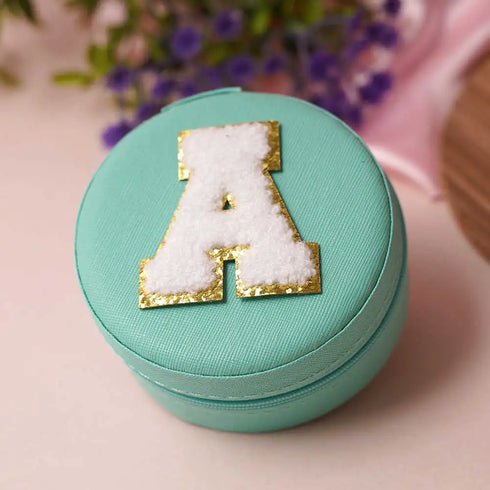 Personalized Initial Round Organizer Jewellery Box for Women