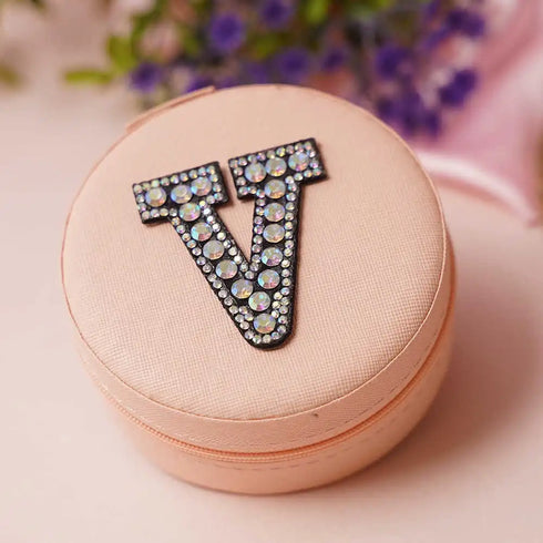 Personalized Initial Round Organizer Jewellery Box for Women