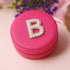 Personalized Initial Round Organizer Jewellery Box for Women