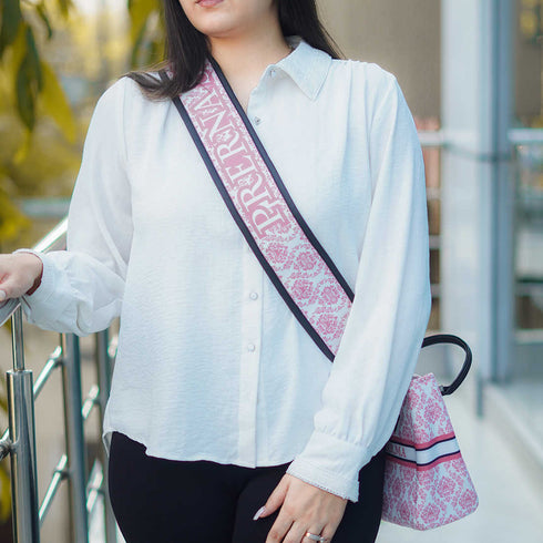 Pink Customized Canvas Sling Bag - Uncommongifts.in