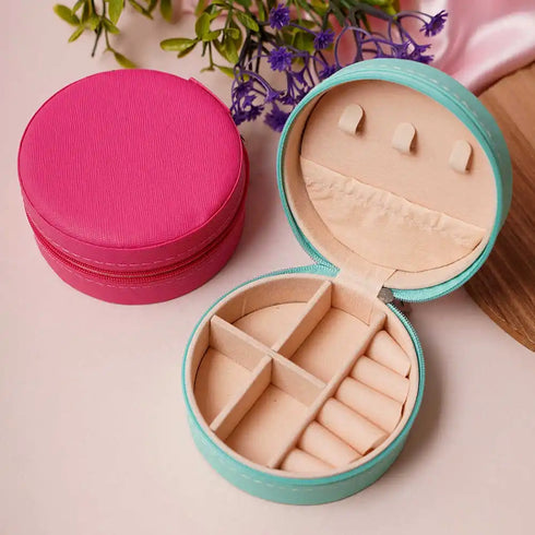 Personalized Initial Round Organizer Jewellery Box for Women
