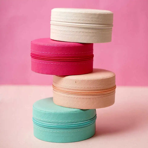 Personalized Initial Round Organizer Jewellery Box for Women