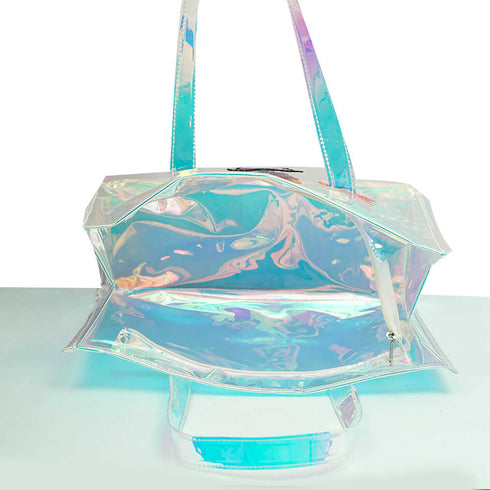 Personalized Holographic Travel Kids Tote Bag with Patch