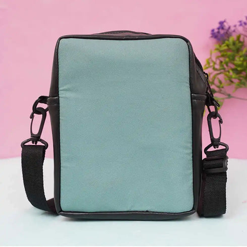 Sky Blue Print Men Sling Bag