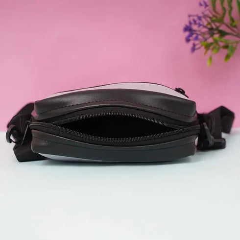 Ivory Color Print Men Sling Bag