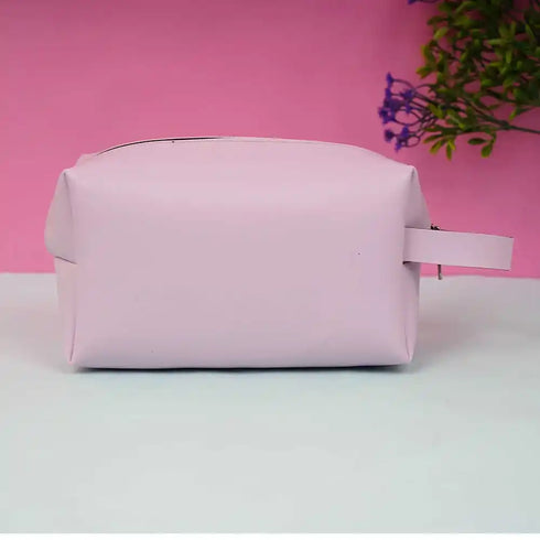 Personalized PU Box Pouch with Charm- Light Pink