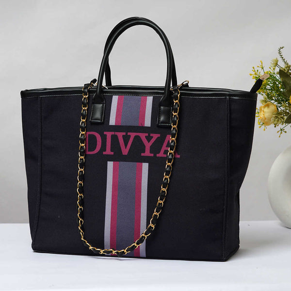 Luna Black Handle Handbag - Uncommongifts.in