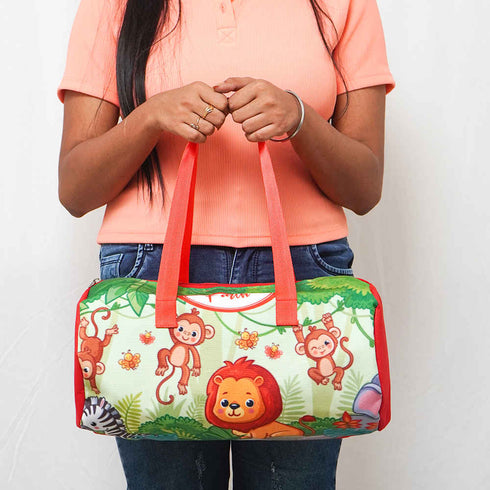Personalised Animals Printed Kids Duffle Bag