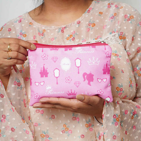 Pink Printed Personalised Kids Wet Pouch