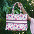 Pink Flower Printed Customised Box Tote Bag - Uncommongifts.in