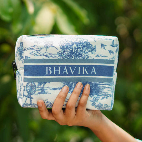 Personalised Blue Jungle Box Pouch - Uncommongifts.in