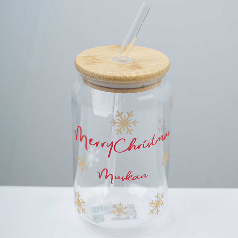 Personalised Glass Tumbler for Christmas