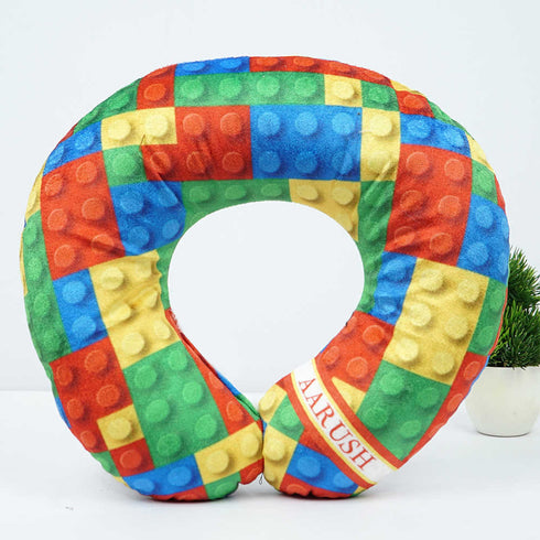 Personalised Puzzle Printed Kids Neck Pillow & Eye Mask Combo Gift Set