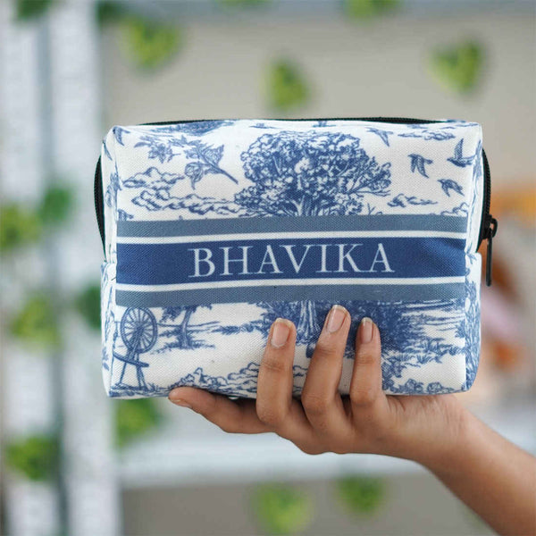 Personalised Blue Jungle Box Pouch - Uncommongifts.in