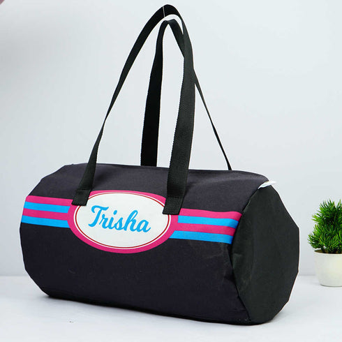 Personalised Multicolor Stripes Printed Swimming Duffle Bag for Kids
