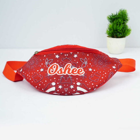 Personalised Red Waist Pouch for Christmas