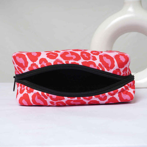 Pink Leopard Printed Personalised Box Pouch