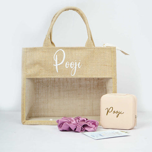 Personalised Bridesmaid Jute Bag Combo
