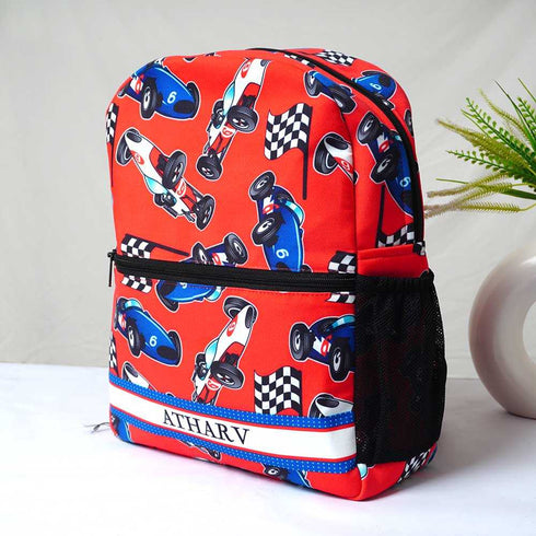 Personalised Cars Printed Kids Bag Pack