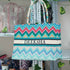 Zigzag Printed Customised Box Tote Bag - Uncommongifts.in