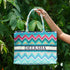 Zigzag Printed Customised Box Tote Bag - Uncommongifts.in