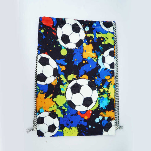 Personalised Football Printed Kids Drawstring Bag
