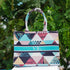 Multicolour Geometric Printed Customised Box Tote Bag - Uncommongifts.in