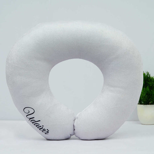 Personalised White Printed Neck Pillow