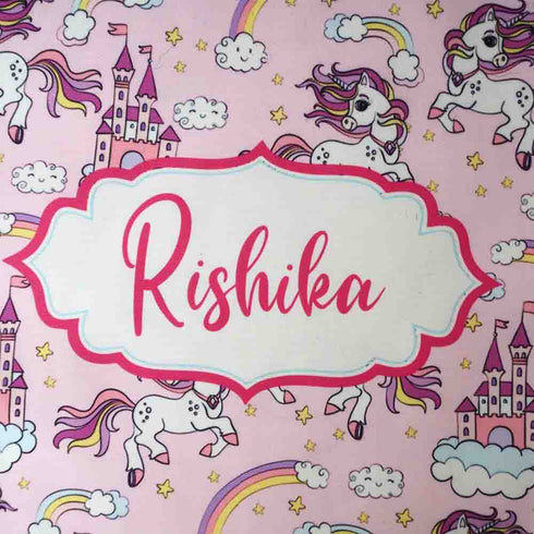 Personalised Unicorns Printed Kids Drawstring Bag