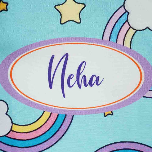 Personalised Rainbow Printed Kids Drawstring Bag