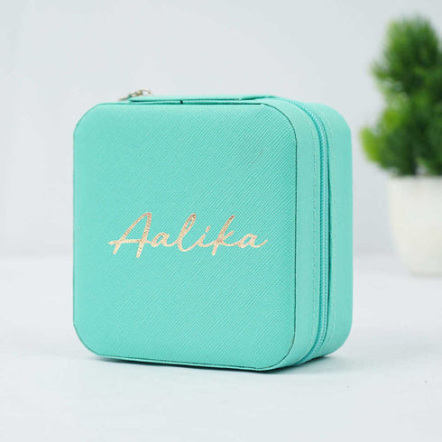 Personalized Organizer Jewellery Box for Women - Turquoise