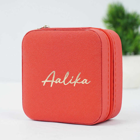 Personalized Organizer Jewellery Box for Women - Red