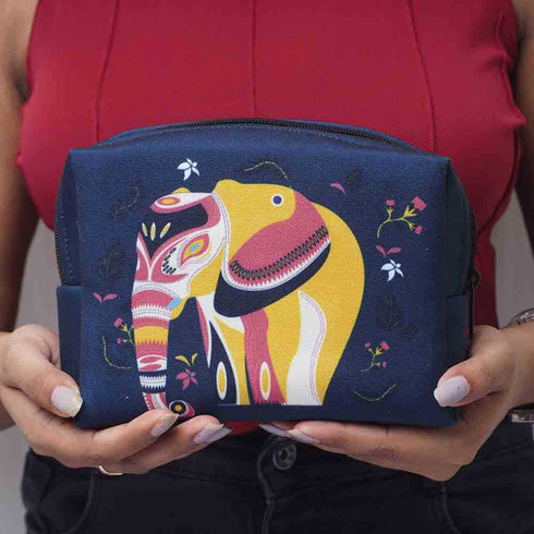 Personalised Elephant Printed Box Pouch