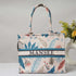 Customized Blue Leaf Printed Handheld Box Tote Bag - Uncommongifts.in