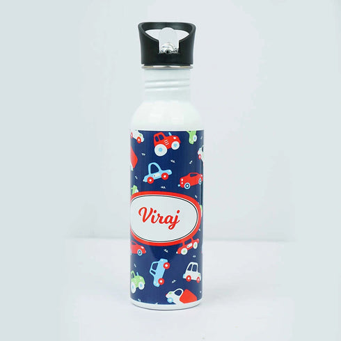 Personalised Organizers Bag and Steel Bottle With Straw Combo for Kids