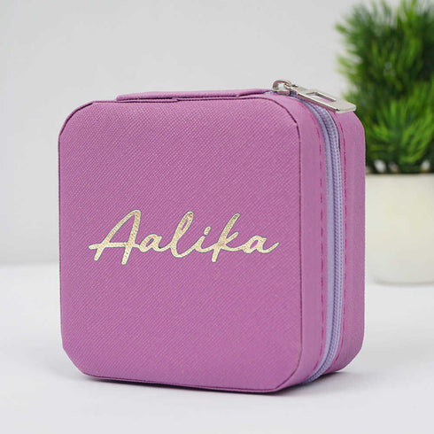 Personalized Organizer Jewellery Box for Women - Purple