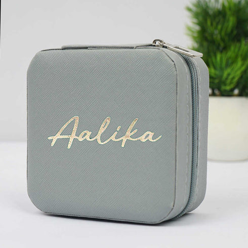 Personalized Organizer Jewellery Box for Women - Gray