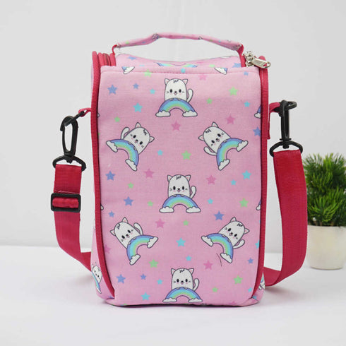 Personalised Cat Printed Kids Lunch Bag