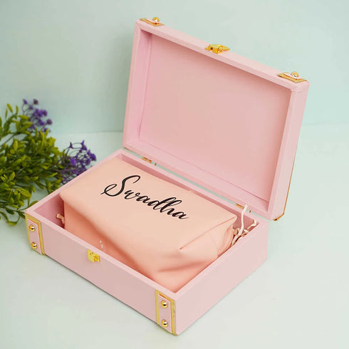Customized Trunk Box with Glass Tumbler Gift Combo for Bridesmaids