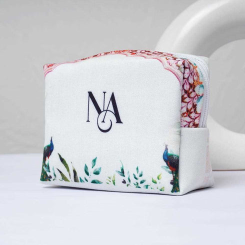 Personalised Peacock Printed Box Pouch