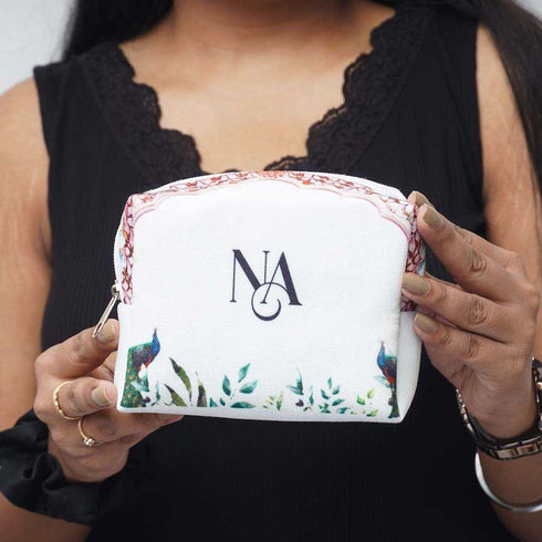 Personalised Peacock Printed Box Pouch