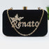 Black Embroidered Customized Clutch with Name