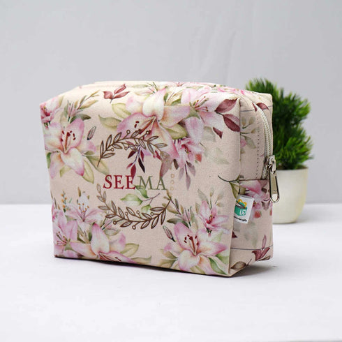 Personalised Floral Printed Box Pouch